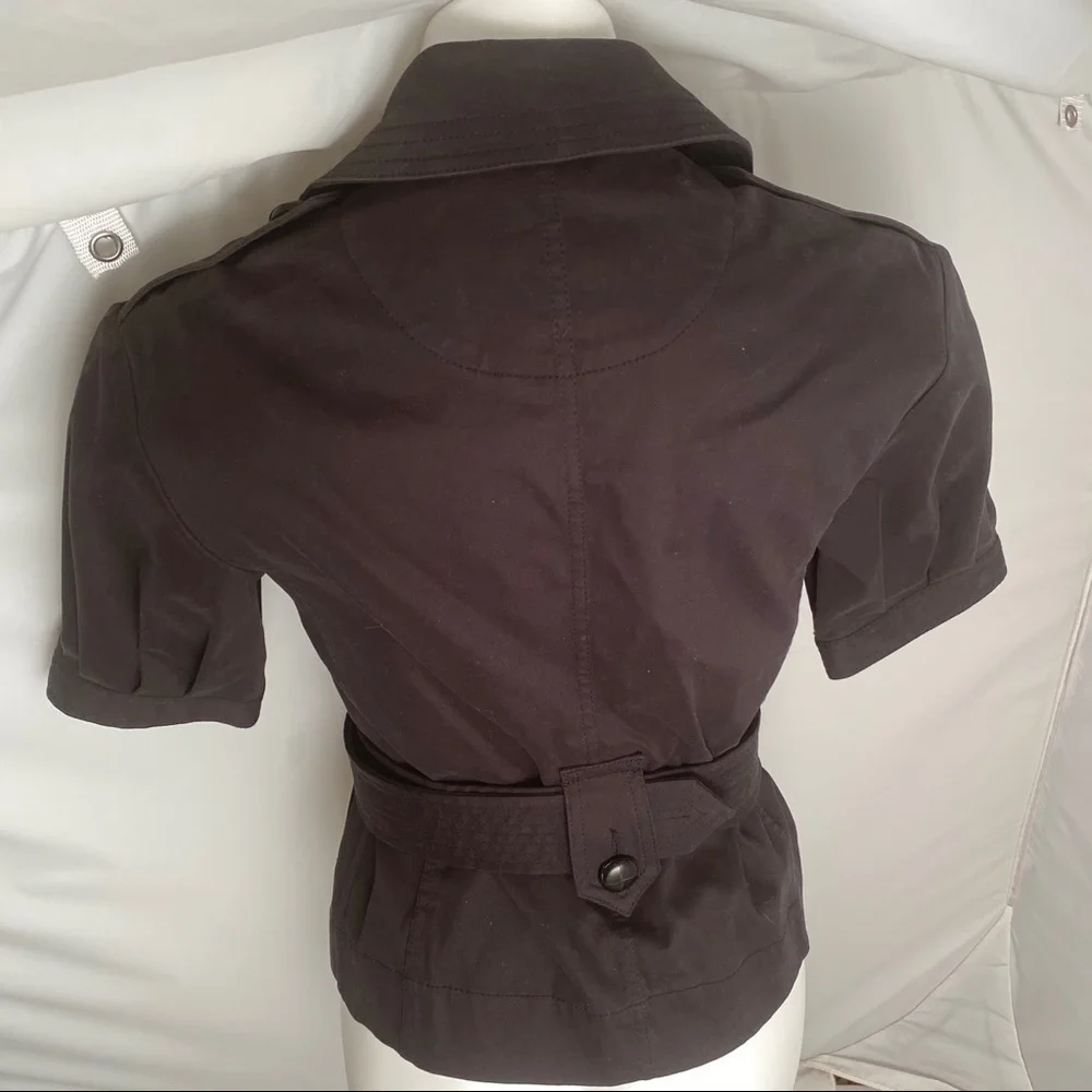 Marc by Marc Jacobs black gathered puff sleeve belted safari style blazer jacket